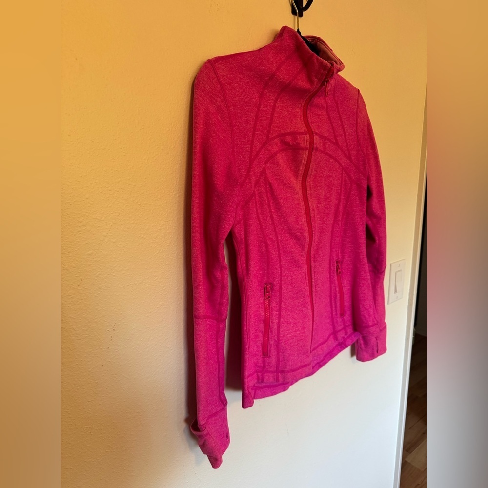Lululemon Define Jacket Full Zip Heathered Bright Pink Size 10 EUC - Picture 3 of 9